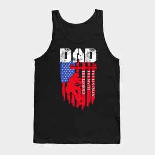 Lineman Dad Tshirt Dad Myth Legend gifts American Flag Tank Top